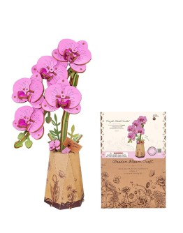 ROBOTIME ROWOOD DIY WOODEN BLOOM CRAFT KIT - TW091 - PURPLE MOTH ORCHID