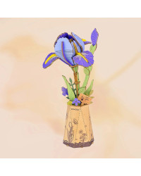 ROBOTIME ROWOOD DIY WOODEN BLOOM CRAFT KIT - TW121 - PURPLE IRIS