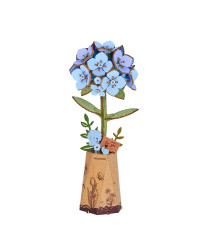 ROBOTIME ROWOOD DIY WOODEN BLOOM CRAFT KIT - TW141 - BLUE HYDRANGEA