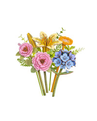 ROBOTIME ROWOOD DIY WOODEN CRAFT KIT - TWM52 - WOODEN MISTY PINK BOUQUET