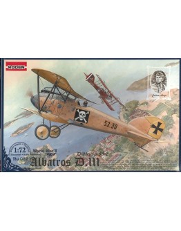 RODEN 1/72 SCALE MODEL KIT #022 - ALBATROS D.III - WORLD WAR 1 GERMAN FIGHTER