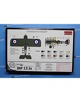 RODEN 1/72 SCALE MODEL KIT #045 - ROYAL AIRCRAFT FACTORY S.E.5A WITH WOLSELEY VIPER ENGINE - WORLD WAR 1 BRITISH FIGHTER