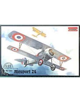 RODEN 1/72 SCALE MODEL KIT #060 - NIEUPORT 24 BIPLANE - WORLD WAR 1 FRENCH FIGHTER