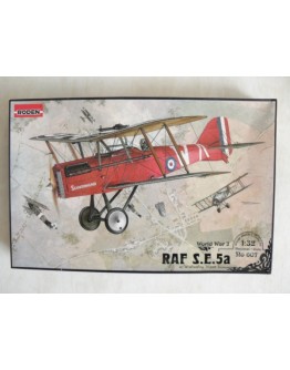 RODEN 1/32 SCALE MODEL KIT #607 - ROYAL AIRCRAFT FACTORY S.E.5A WITH WOLESLEY VIPER ENGINE - WORLD WAR 1 BRITISH FIGHTER AIRCRAFT