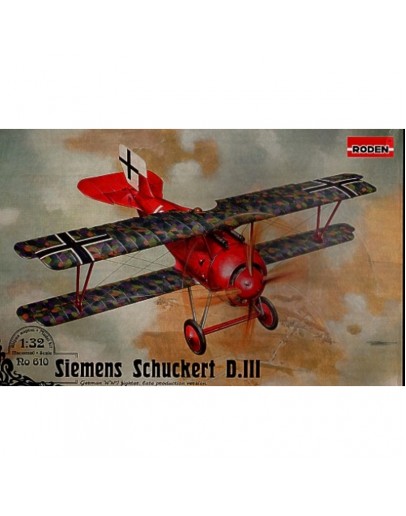 RODEN 1/32 SCALE MODEL KIT #610 - SIEMENS SCHUCKERT D.III - WORLD WAR 1 GERMAN FIGHTER AIRCRAFT