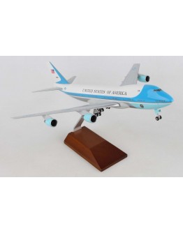 SKY MARKS 1/200 SCALE SOLID PLASTIC MODEL - SKR5005 - Air Force One Boeing 747-200 (W/Gear & Wood stand)