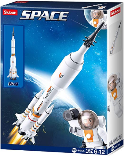 SLUBAN BRICK CONSTRUCTION MODEL - 0735 - SPACE ROCKET SATURN SLUB0735