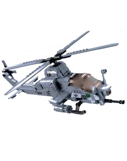 SLUBAN BRICK CONSTRUCTION MODEL - 0838 - COBRA ATTACK HELICOPTER 