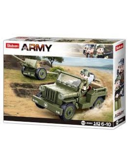 SLUBAN BRICK CONSTRUCTION MODEL - 0853 - WW2 JEEP  SLUB0853