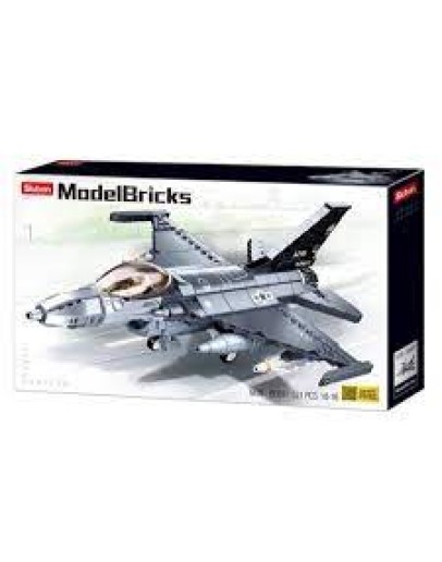 SLUBAN BRICK CONSTRUCTION MODEL - 0891 - F-16C JET FIGHTER SLUB0891