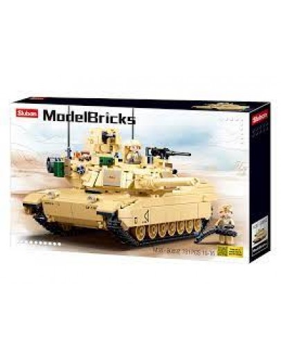 SLUBAN BRICK CONSTRUCTION MODEL - 0892 - M1 ABRAMS BATTLE TANK SLUB0892