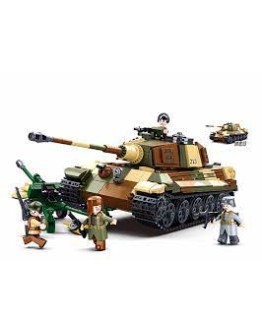 SLUBAN BRICK CONSTRUCTION MODEL - 0980 - KING TIGER TANK SLUB0980