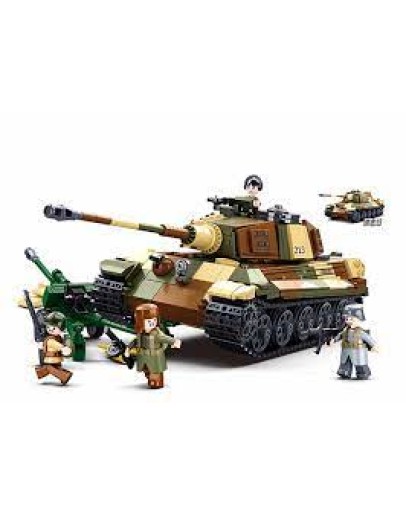 SLUBAN BRICK CONSTRUCTION MODEL - 0980 - KING TIGER TANK SLUB0980