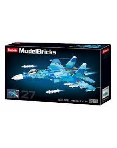 SLUBAN BRICK CONSTRUCTION MODEL - 0985 SU-27 JET SLUB0985