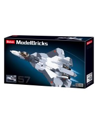 SLUBAN BRICK CONSTRUCTION MODEL - 0986 SU-57 FIGHTER PLANE SLUB0986