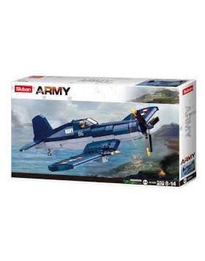 SLUBAN BRICK CONSTRUCTION MODEL -1109 WW2 CORSAIR FIGHTER SLUB1109