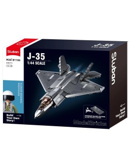 SLUBAN BRICK CONSTRUCTION MODEL -1186 SCALE 1:144 J35 STEALTH AIRCRAFT METAL COATING SLUB1186