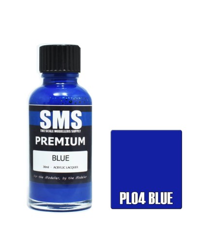 SCALE MODELLERS SUPPLY PREMIUM ACRYLIC LACQUER PAINT - PL004 - BLUE (30ML)