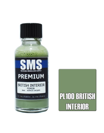 SCALE MODELLERS SUPPLY PREMIUM ACRYLIC LACQUER PAINT - PL100 - BRITISH INTERIOR (30ML)