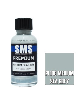 SCALE MODELLERS SUPPLY PREMIUM ACRYLIC LACQUER PAINT - PL108 - MEDIUM SEA GREY (30ML)