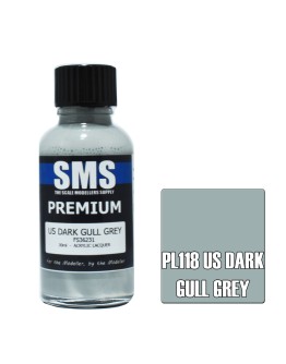 SCALE MODELLERS SUPPLY PREMIUM ACRYLIC LACQUER PAINT - PL118 -US DARK GULL GREY (30ML)