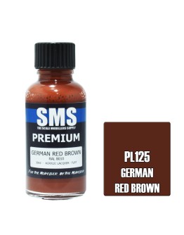 SCALE MODELLERS SUPPLY PREMIUM ACRYLIC LACQUER PAINT - PL125 - GERMAN RED BROWN (30ML)