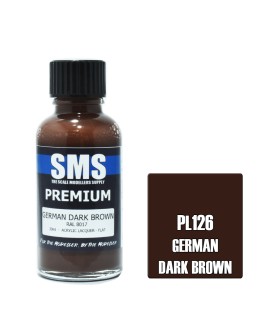 SCALE MODELLERS SUPPLY PREMIUM ACRYLIC LACQUER PAINT - PL126 - GERMAN DARK BROWN (30ML)