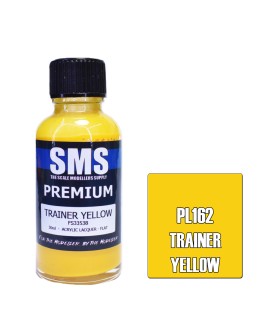 SCALE MODELLERS SUPPLY PREMIUM ACRYLIC LACQUER PAINT - PL162 - TRAINER YELLOW (30ML)