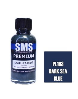 SCALE MODELLERS SUPPLY PREMIUM ACRYLIC LACQUER PAINT - PL163 - DARK SEA BLUE (FS25042) (30ML)