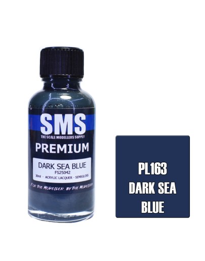 SCALE MODELLERS SUPPLY PREMIUM ACRYLIC LACQUER PAINT - PL163 - DARK SEA BLUE (FS25042) (30ML)