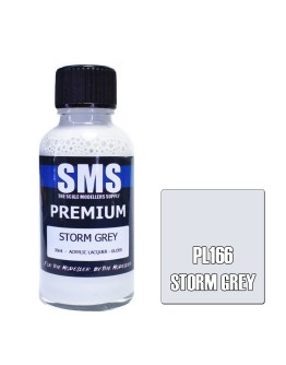 SCALE MODELLERS SUPPLY PREMIUM ACRYLIC LACQUER PAINT - PL166 - STORM GREY (30ML)