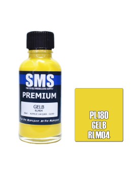 SCALE MODELLERS SUPPLY PREMIUM ACRYLIC LACQUER PAINT - PL180 - GELB (30ML)