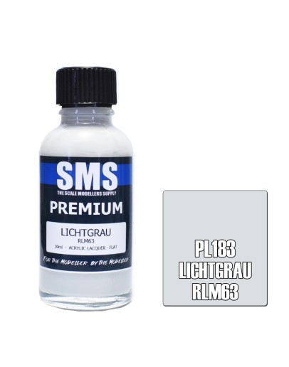 SCALE MODELLERS SUPPLY PREMIUM ACRYLIC LACQUER PAINT - PL183 - LICHTGRAU (RLM63) (30ML)