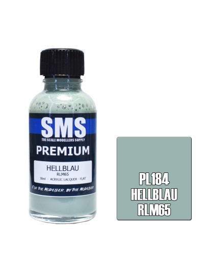 SCALE MODELLERS SUPPLY PREMIUM ACRYLIC LACQUER PAINT - PL184 - HELLBLAU (RLM65) (30ML)