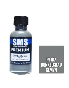 SCALE MODELLERS SUPPLY PREMIUM ACRYLIC LACQUER PAINT - PL187 - DUNKELGRAU (RLM74) (30ML)
