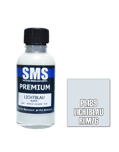 SCALE MODELLERS SUPPLY PREMIUM ACRYLIC LACQUER PAINT - PL189 - LICHTBLAU (RLM76) (30ML)