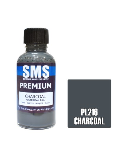 SCALE MODELLERS SUPPLY PREMIUM ACRYLIC LACQUER PAINT - PL216 - CHARCOAL (30ML)