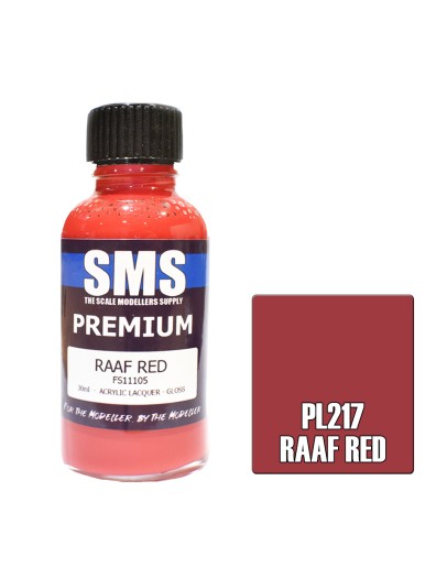 SCALE MODELLERS SUPPLY PREMIUM ACRYLIC LACQUER PAINT - PL217 - RAAF RED (30ML)