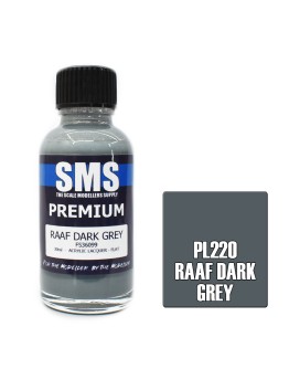 SCALE MODELLERS SUPPLY PREMIUM ACRYLIC LACQUER PAINT - PL220 - RAAF DARK GREY (30ML)
