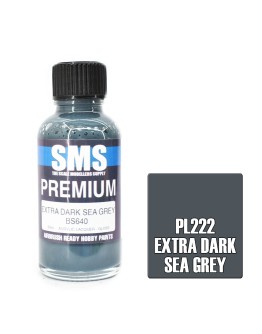 SCALE MODELLERS SUPPLY PREMIUM ACRYLIC LACQUER PAINT - PL222 - EXTRA DARK SEA GREY (30ML)