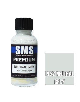 SCALE MODELLERS SUPPLY PREMIUM ACRYLIC LACQUER PAINT - PL027 - NEUTRAL GREY (30ML)