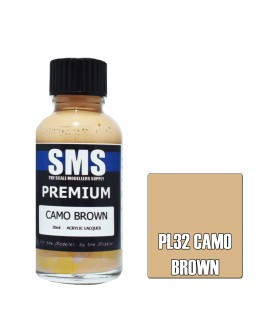 SCALE MODELLERS SUPPLY PREMIUM ACRYLIC LACQUER PAINT - PL032 - CAMO BROWN (30ML)