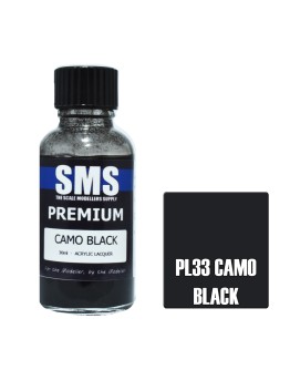 SCALE MODELLERS SUPPLY PREMIUM ACRYLIC LACQUER PAINT - PL033 - CAMO BLACK (30ML)