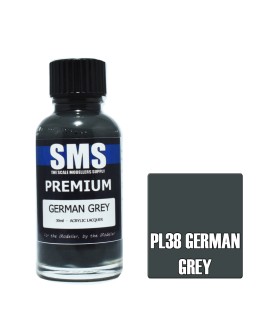 SCALE MODELLERS SUPPLY PREMIUM ACRYLIC LACQUER PAINT - PL038 - GERMAN GREY (30ML)