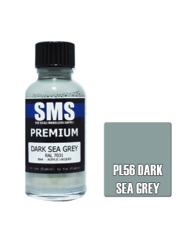 SCALE MODELLERS SUPPLY PREMIUM ACRYLIC LACQUER PAINT - PL056 - DARK SEA GREY (30ML)