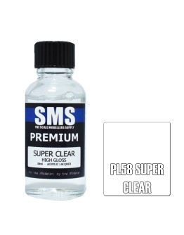SCALE MODELLERS SUPPLY PREMIUM ACRYLIC LACQUER PAINT - PL058 - SUPER CLEAR (30ML)