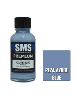 SCALE MODELLERS SUPPLY PREMIUM ACRYLIC LACQUER PAINT - PL074 - AZURE BLUE (30ML)