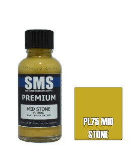 SCALE MODELLERS SUPPLY PREMIUM ACRYLIC LACQUER PAINT - PL075 - MID STONE (30ML)