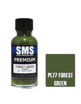 SCALE MODELLERS SUPPLY PREMIUM ACRYLIC LACQUER PAINT - PL077 - FOREST GREEN (30ML)