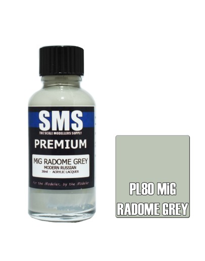 SCALE MODELLERS SUPPLY PREMIUM ACRYLIC LACQUER PAINT - PL080 - MiG RADOME GREY (MODERN RUSSIAN) (30ML)